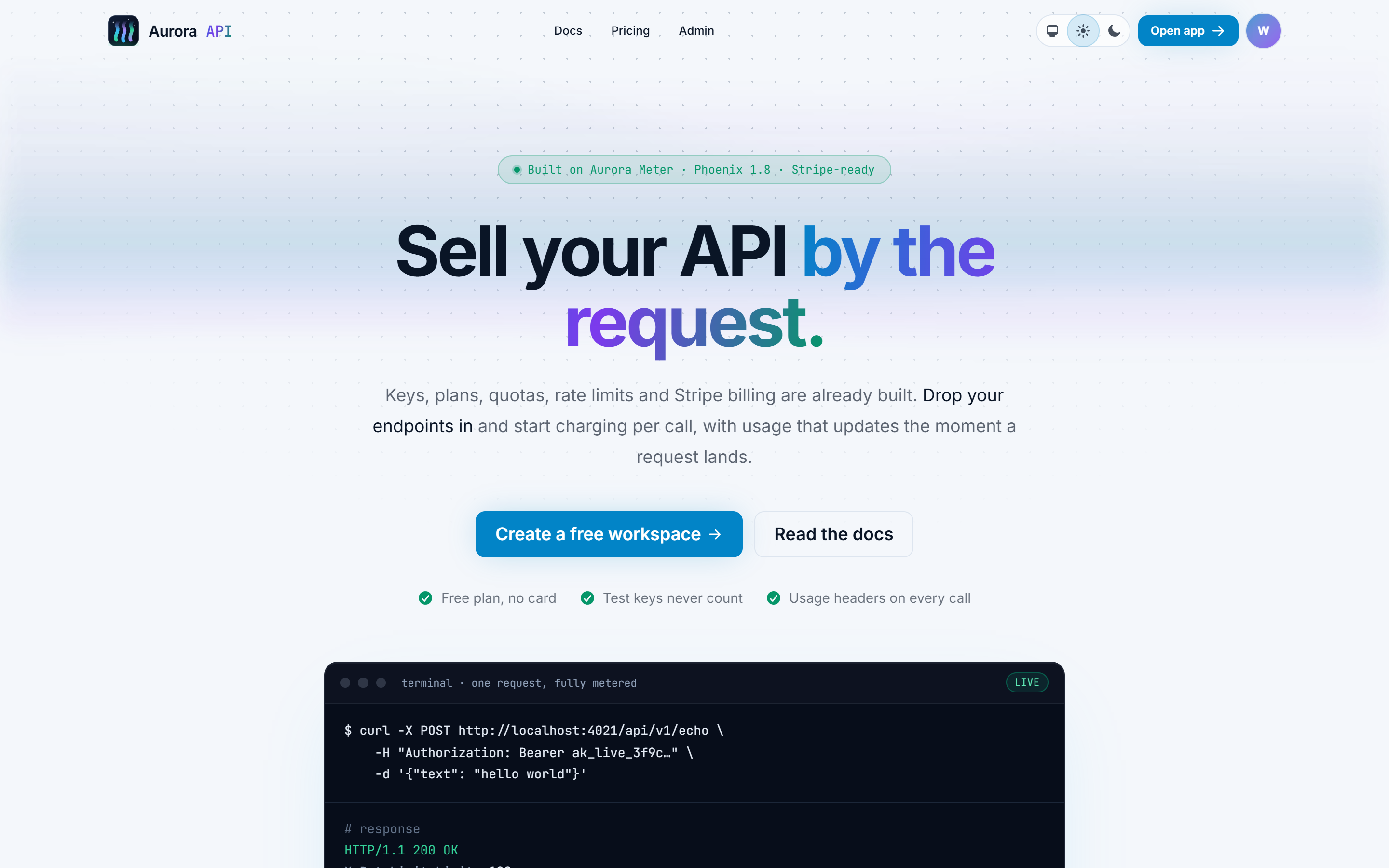 Aurora API Starter preview